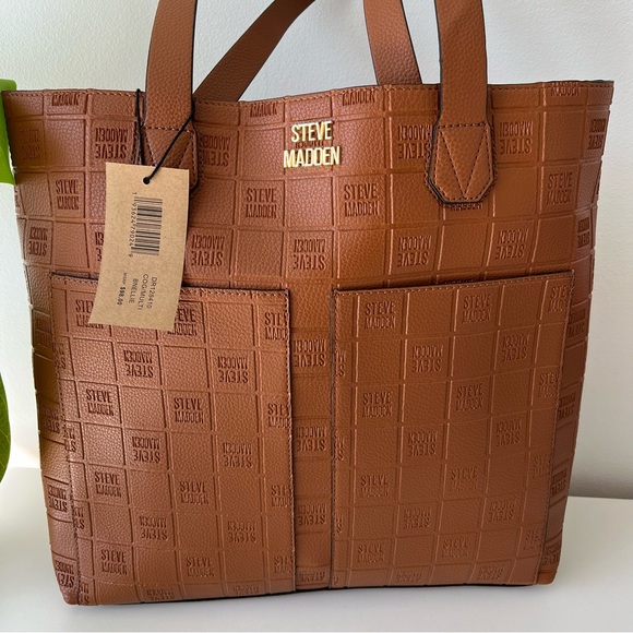 NWT Steve Madden Cognac Tote - Picture 3 of 15